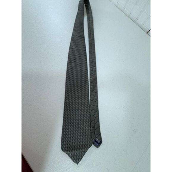 "Nautica" 100% Silk Mens Tie Imported Fabric Grey Silver Black Mexico 60" Office - Picture 7 of 7